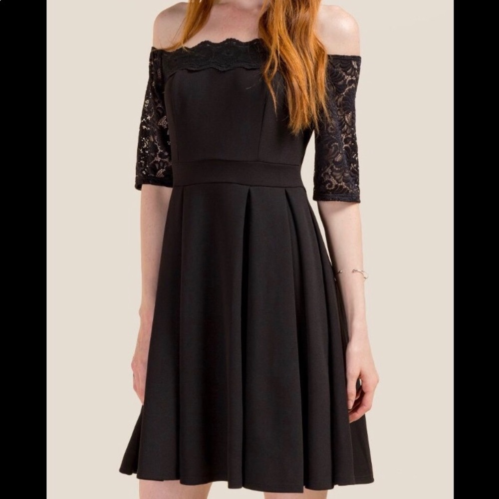 Francesca’s Black off the Shoulder Dress